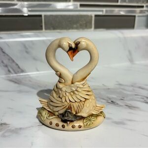 Vintage Harmony Kingdom Trinket Box Hearts Desire Swans Treasure Jest